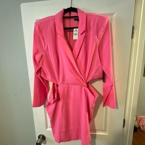 NWT Express Vibrant Pink Blazer Dress